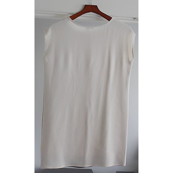 Joie - Nixon Colorblock Silk Shift Dress in Tan, Natural, Black - S - $398 - Picture 6 of 12